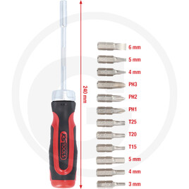 KS Tools Ratchet bit screwdriver 12 in 1