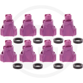 Nozal Pack of 8 KWIX RDX flat jet nozzles, pur