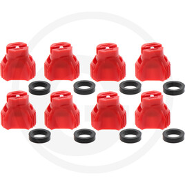 Nozal Pack of 8 KWIX AFX flat jet nozzles, red