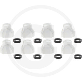 Nozal Pack of 8 KWIX RFX flat jet nozzles, whi