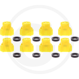 Nozal Pack of 8 KWIX ABX flat jet nozzles, yel