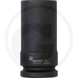 GRANIT BLACK EDITION 3/4" hexagonal impact socket, long 27mm