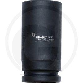 GRANIT BLACK EDITION 3/4" hexagonal impact socket, long 29mm