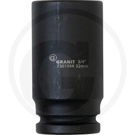 GRANIT BLACK EDITION 3/4" hexagonal impact socket long 32 mm