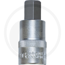 GRANIT BLACK EDITION 1/2" hexagonal bit socket, short, 14 mm