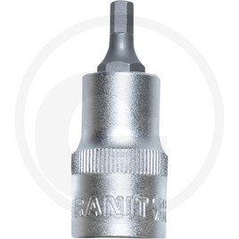 GRANIT BLACK EDITION 1/2" hexagonal bit socket, short, 4 mm