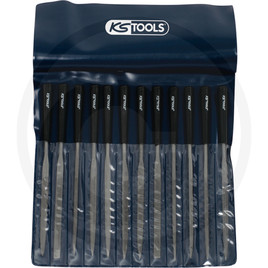 KS Tools Needle file set with plastic handle in p