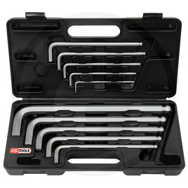 KS Tools CLASSIC ball head hexagon socket hex key set, extra long, 10 pcs., 3-17 mm