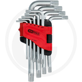 KS Tools RIBE®-Winkelstiftschlüssel-Satz, kurz, 9-tlg.