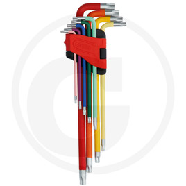 KS Tools TX-Stern-Winkelstiftschlüssel-Satz, extra lang, 9-