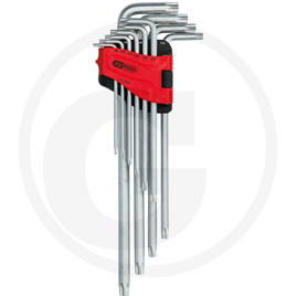 KS Tools TX-Stern-Winkelstiftschlüssel-Satz mit Bohrung, XL
