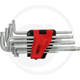 KS Tools TX-Stern-Winkelstiftschlüssel-Satz mit Bohrung, la
