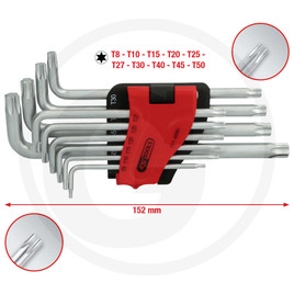 KS Tools TX-Stern-Winkelstiftschlüssel-Satz, lang, 10-tlg.
