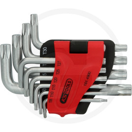 KS Tools TX-Stern-Winkelstiftschlüssel-Satz, kurz, 10-tlg.