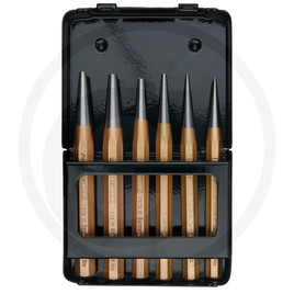 KS Tools Pin punch set, 6 pcs in metal storage ca