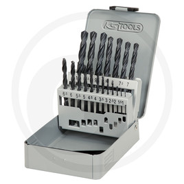 KS Tools HSS drill bit set, 19pcs, 1-10mm