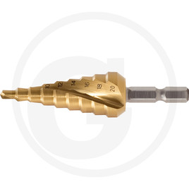 KS Tools 1/4" HSS TIN step drill bit,Ø4-12mm, 9 s