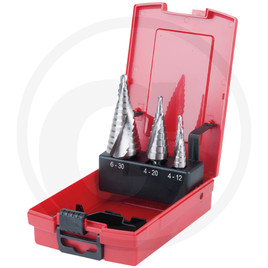 KS Tools HSS Co 5 step drill bit set in plastic c