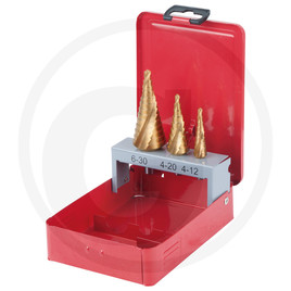 KS Tools HSS TIN stepped hole cutter set, 3pcs