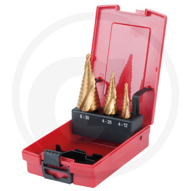 KS Tools HSS TIN stepped hole cutter set, 3pcs