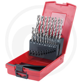 KS Tools HSS-G twist drill bit set in plastic case