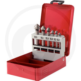 KS Tools HSS cone&amp;deburrer set,6pcs,6,3-20,5mm