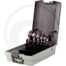 KS Tools HSS Co 5 taper and deburring countersink set 90° in plastic case