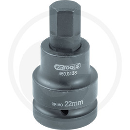 KS Tools 1" impact bit socket adaptor, 22mm
