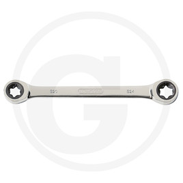 KS Tools GEAR+ dbl ring ratchet spanner, E14xE18