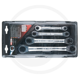 KS Tools GEAR+ dbl ring ratchet spanner, 4pcs