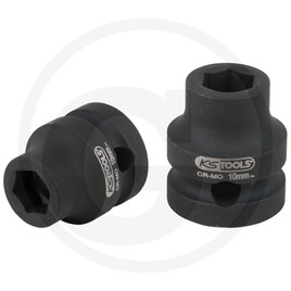 KS Tools 1/2" Sechskant-Kraft-Stecknuss, extra kurz, 10,0 m