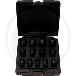 KS Tools Impact socket set, bihex, 13pcs, 1/2"