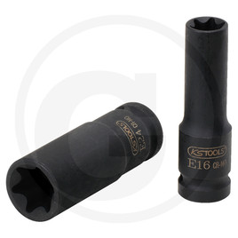KS Tools Impact socket ETX, deep, 1/2", E16
