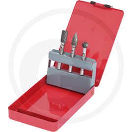 KS Tools Carbide burr set in sheet steel case