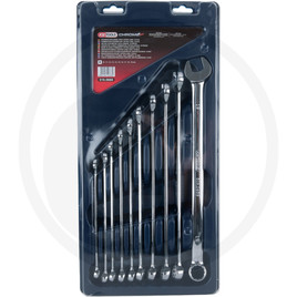 KS Tools CHROMEplus® combination spanner set, extra long, 10 pcs., 10-19 mm
