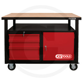 KS Tools Mobile workbench with 3 drawers and 1 door