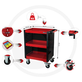 KS Tools ECOline Werkstatt-Servicewagen mit Lochp