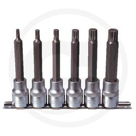 KS Tools 1/2" bit socket set for multi-tooth (XZN®) bolts, long, 6 pcs., M5-M14