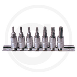 KS Tools 1/4" bit socket set for TX bolts with end hole, 7 pcs., TB10-TB40