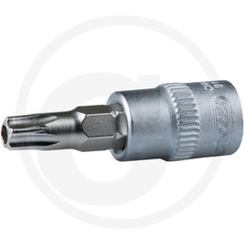KS Tools 1/ 4" bit socket TX with hole, TB8