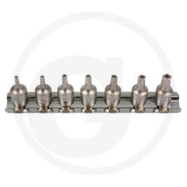 KS Tools 1/4" bit socket set for 5-point profile bolt with end hole, 7 pcs., TS10-TS40