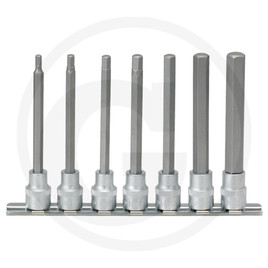 KS Tools 3/8" bit socket set for Allen-head bolts, long, 7 pcs., 4-12mm