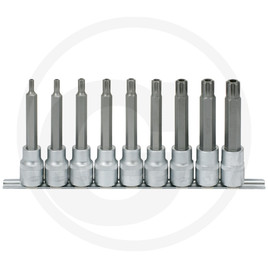KS Tools 1/2" RIBE® bit socket set, long, 9 pcs., M5-M14