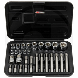 KS Tools TX socket bit set, 30pcs, 1/4"+1/2"+3/8"