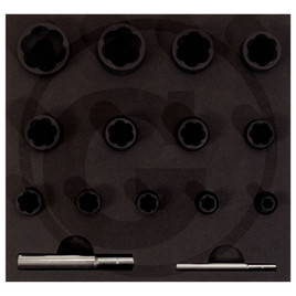 KS Tools Spiral profile impact socket set, 1/4"+1/2"