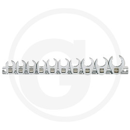 KS Tools 3/8" CHROMEplus® 12-point open-ended spanner set, 10pcs., 10-22mm