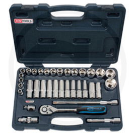 KS Tools CHROME+ socket set, 35pcs, 1/2"