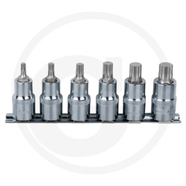 KS Tools 1/4" CHROME+ XZN spline bit socket set