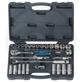 KS Tools 1/2" CHROMEplus® socket wrench set, 30 p