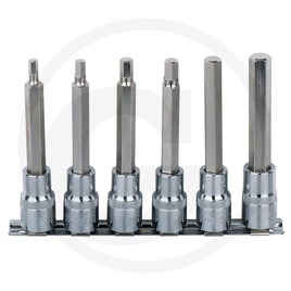 KS Tools CHROME+ hex bit socket set long, 6pcs